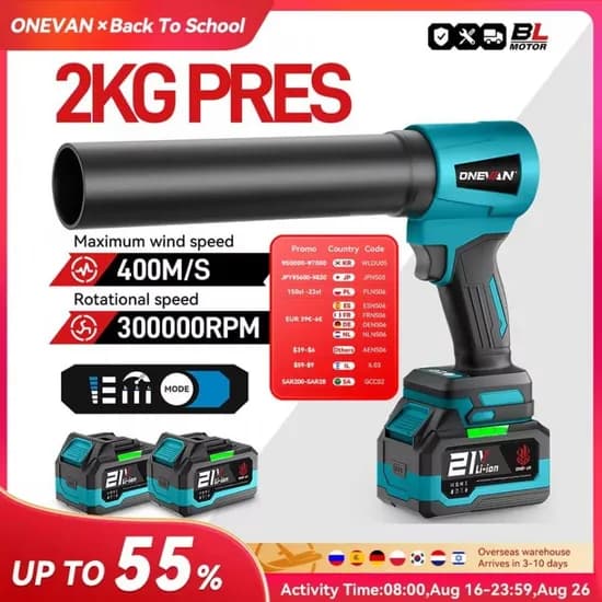 ONEVAN 4000W 브러시리스 전기 터보 블로워 제트 팬