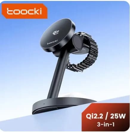 한국플러그 toocki 3-in-1 Qi2.2 25W 마그네틱 충전기
