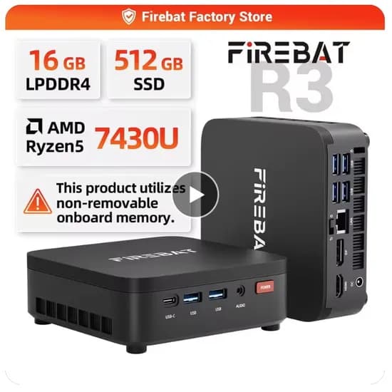 FIREBAT R3 미니PC($216.48) GMKtec M8 미니PC($150.38) 베이스어스 145W 파워뱅크($34.39)