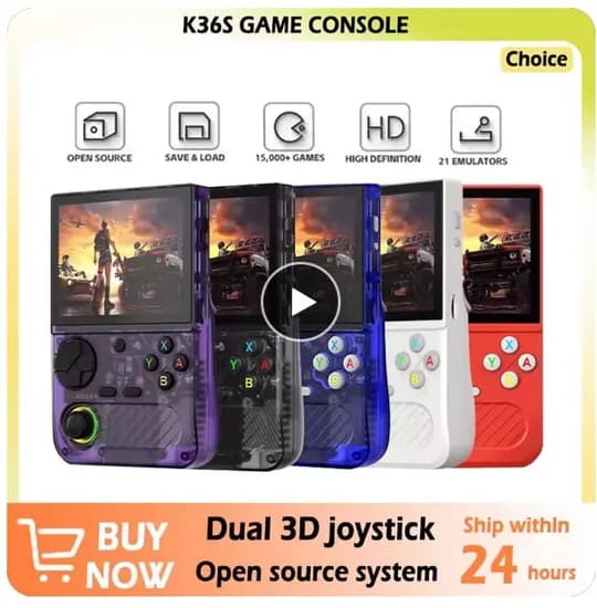 K36S 레트로 휴대용 비디오 게임 콘솔 64GB 20000+