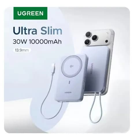 유그린 울트라 슬림 30W Qi2 10000mAh 보조배터리($39), 베이스어스 145W 파워뱅크 25000mAh($36)무배