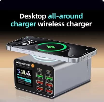 KR플러그 80W 8포트 USB C타입 무선 충전기