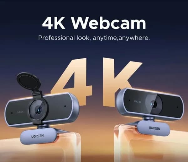 UGREEN 4K FHD 1080P 웹캠 8MP PC용 PDAF 자동 초점 듀얼 AI 노이즈 캔슬링 마이크 줌 팀 구글 미팅용 웹캠 카메라 25,106원