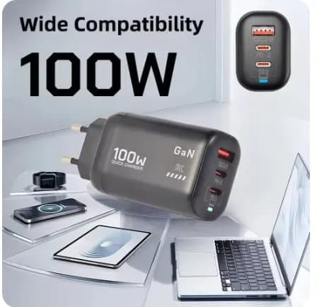 한국플러그 100W GaN PD 타입 C 고속충전기