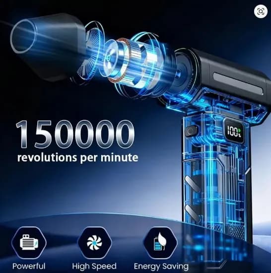 X8 브러시리스 터보 제트 팬 블로워 150000RPM 강력한 전기 에어 블로워 진공 먼지 청소기 휴대용 먼지 청소기 강력한 팬 8,650원