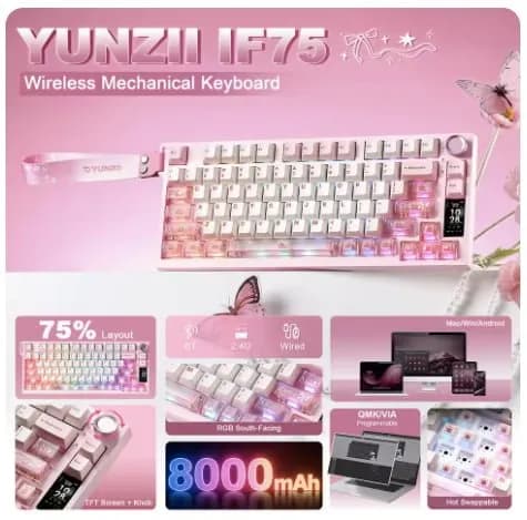 윤지 IF75 QMK VIA 유무선 기계식 키보드