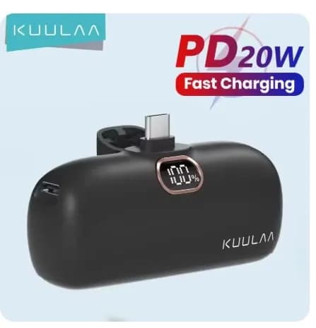 KUULAA 휴대용 미니 보조배터리 PD20W 5000mAh