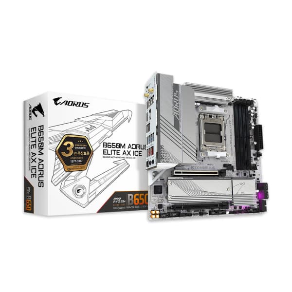 GIGABYTE B650M AORUS ELITE AX ICE (체감가 153,063)