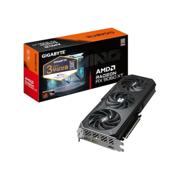 GIGABYTE 라데온 RX 9060 XT Gaming D6 8GB (후기 이벤트 참여 포함 최종 체감가 396,588원)