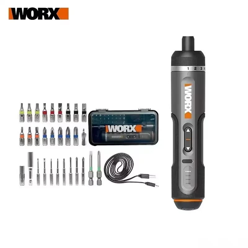 WORX 4V 미니 전기 스크루 드라이버 세트 WX242 스마트 무선 전기 스크루 드라이버 USB 충전식 핸들 30 비트 세트 드릴 도구