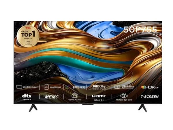 TCL 4K UHD LED 50인치 스마트TV 50P755 (카드할인)