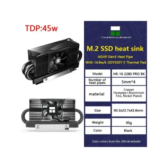 Thermalright HR-10 2280 Pro 검정색 M.2 방열판