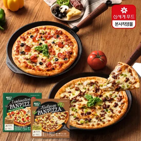 신세계푸드 피자 4팩 콤비 + 불고기 외 2종 (핫도그 세트, 만두)