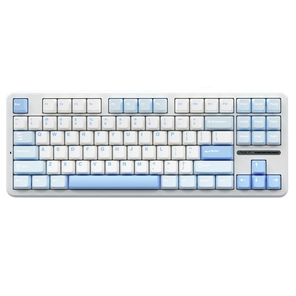 AULA F87 Pro 독거미 키보드 (바다소금 블루, 그레이우드 V3 축)