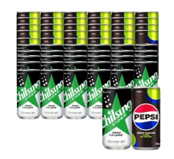 펩시제로 210ml 30캔 +사이다제로 210ml 30캔 (BC카드 21,290원, 유클)
