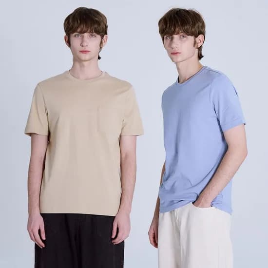 베이직하우스 면20수 고밀도 기본반팔티 1장+포켓티셔츠 1장 (7,990원/무배)