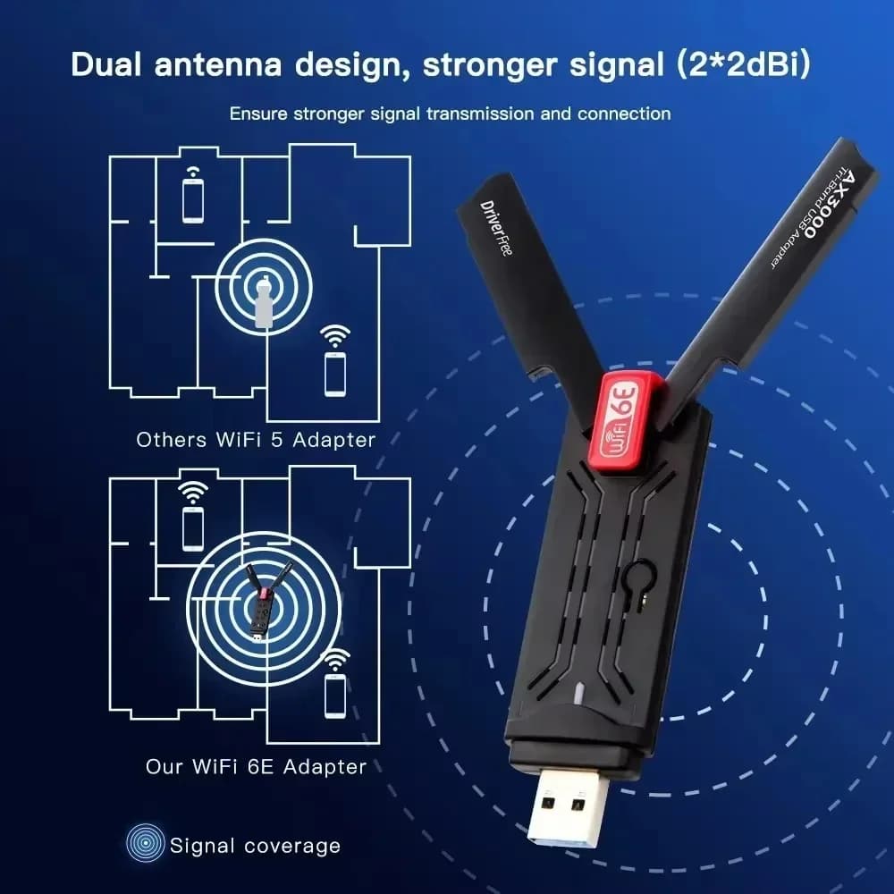 USB 동글형  5400Mbps Wifi 6E  무선 와이파이 카드