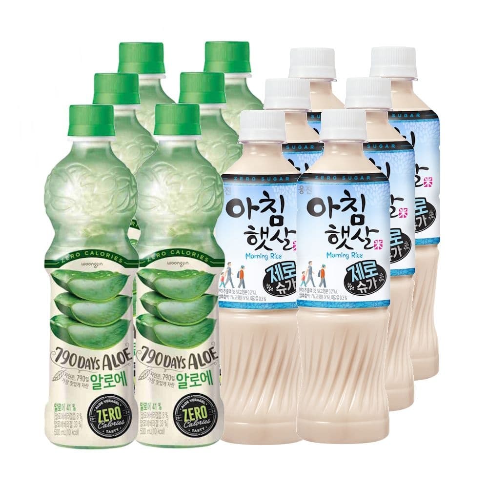 자연은 알로에 제로+아침햇살 제로 500ml 12페트 (10,540원/무료)