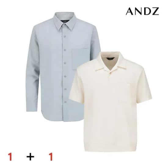 25SS 캐쥬얼 세미오버핏 카라티&셔츠 1+1