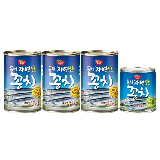 동원 꽁치 통조림 1430g (400g 3개, 230g 1개)