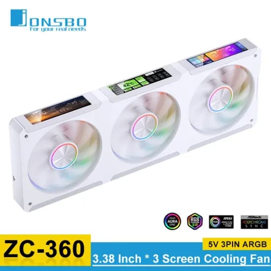 JONSBO ZC-360 3.38인치 스크린 디스플레이 케이스 팬