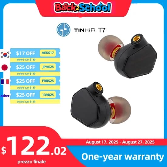 이어폰 TINHIFI T7, C1, JM7