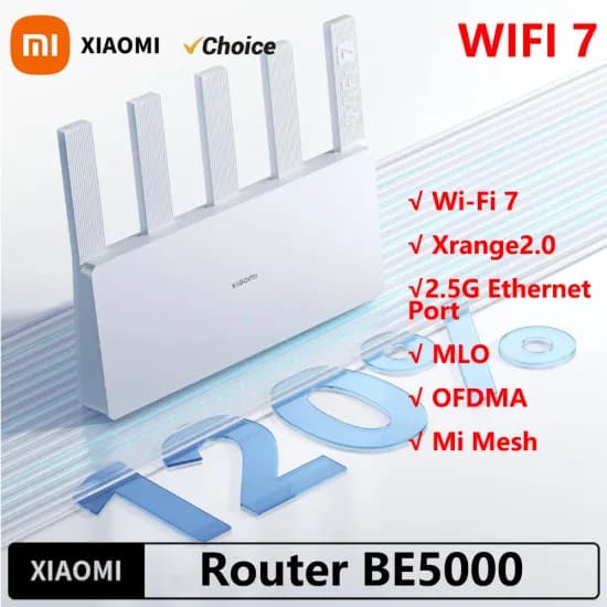 샤오미 라우터 BE5000 WiFi 7 5011Mbps 2.5GHz 네트워크 포트 512MB 메모리 듀얼 광대역 액세스 네트워크 보안 보호
