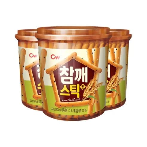 청우식품 참깨스틱 진 220g 3개
