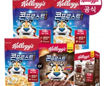콘푸로스트 600g x 2개 + 쿠키앤크림 120g + 콘푸로스트 600g 또는 콘푸로스트 다크초코 550g 택 1