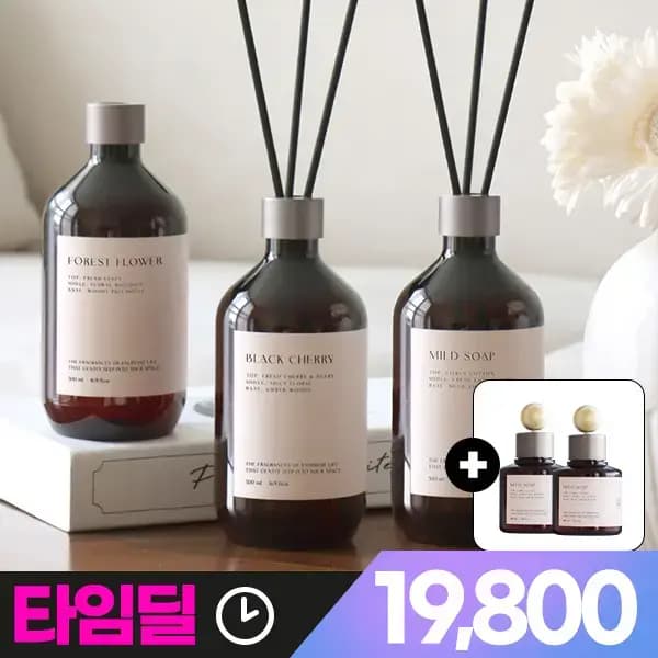 올챌린지 대용량 디퓨저 500ml 3개 차량용디퓨저 100ml 2개