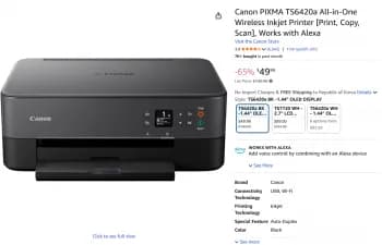 캐논 PIXMA TS6420a 올인원 무선 잉크젯 프린터