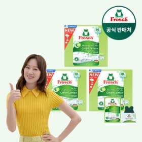 프로쉬 독일 식기세척기세제 미니 50개입 그린레몬 3개 식세기클리너 수세미
