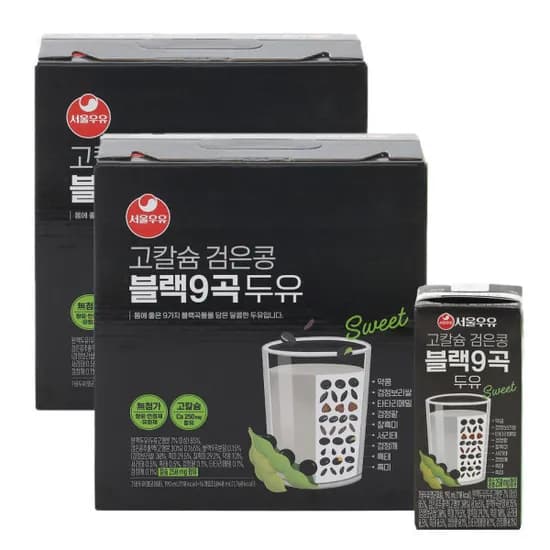 서울우유 고칼슘 검은콩 블랙9곡 두유 190ml 32팩