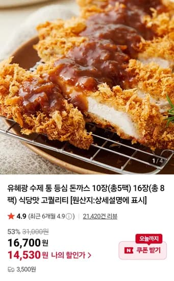 유혜광 수제 등심 돈까스 16장