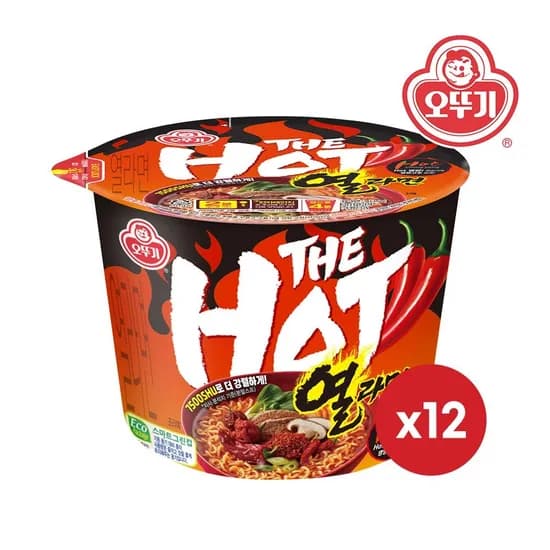 오뚜기 더핫 열라면 용기 105g 12개