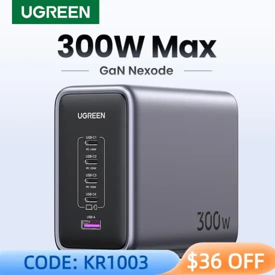 UGREEN 300W GaN 데스크탑 고속 충전기 KR 플러그