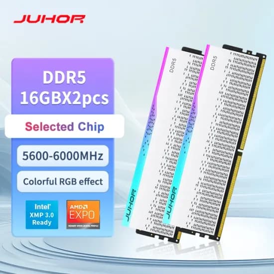 JUHOR 메모리 RGB DDR5 16GBX2 6000MHz
