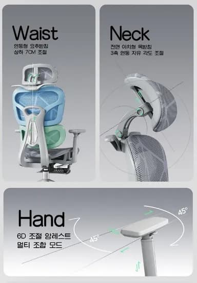 Arcbliss 사무용 풀메쉬 컴퓨터 의자 멀티팔걸이