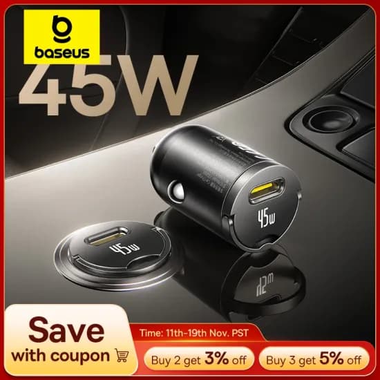 베이스어스 45W 차량용 충전기 UFCS PPS QC PD 고속 충전 외 다양 1개