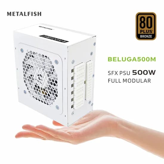 METALFISH SFX 80 플러스 브론즈 600W 풀 모듈러 화이트 파워서플라이