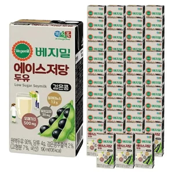 베지밀 에이스 저당 검은콩 두유 48개