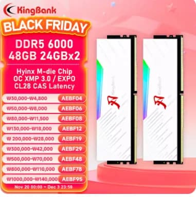킹뱅크 48GB (2x24GB) 6000MHz CL28