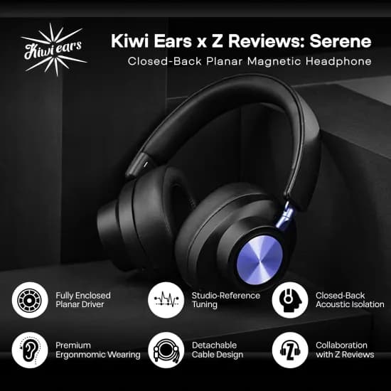 Kiwi Ears Serene 밀폐형 평판형 유선 헤드폰