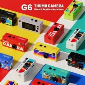 차메라 레트로 미니 카메라 키링 G6 1080P 초소형 디지털 카메라 1+1