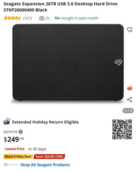 Seagate Expansion 26TB 외장하드