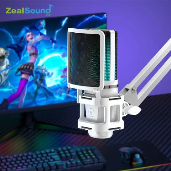 Zealsound RGB USB 게임용 마이크 관절 암 포함