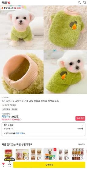 강아지 겨울옷 1+1