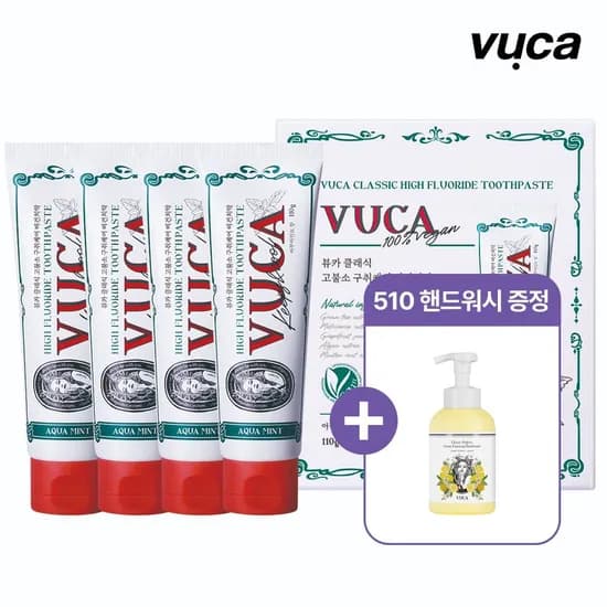 뷰카 고불소 치약 110g 4개 핸드워시 510ml 1개