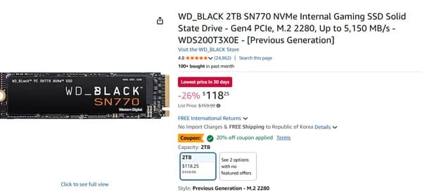 WD_BLACK SN770 NVMe SSD 2TB