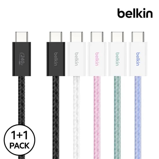 벨킨 240W C to C 브레이디드 고속 충전 케이블 1.5M 1+1